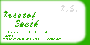 kristof speth business card